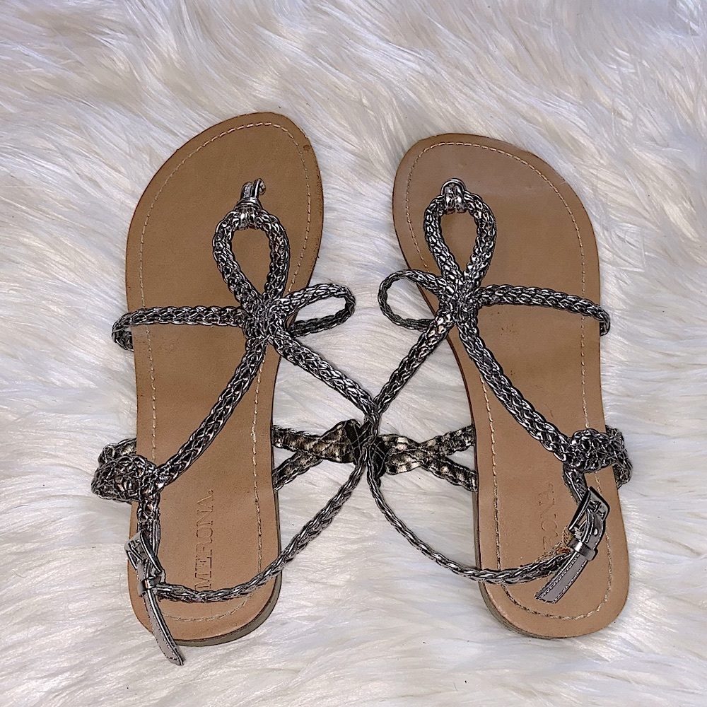 Merona womens size 9 silver sandals